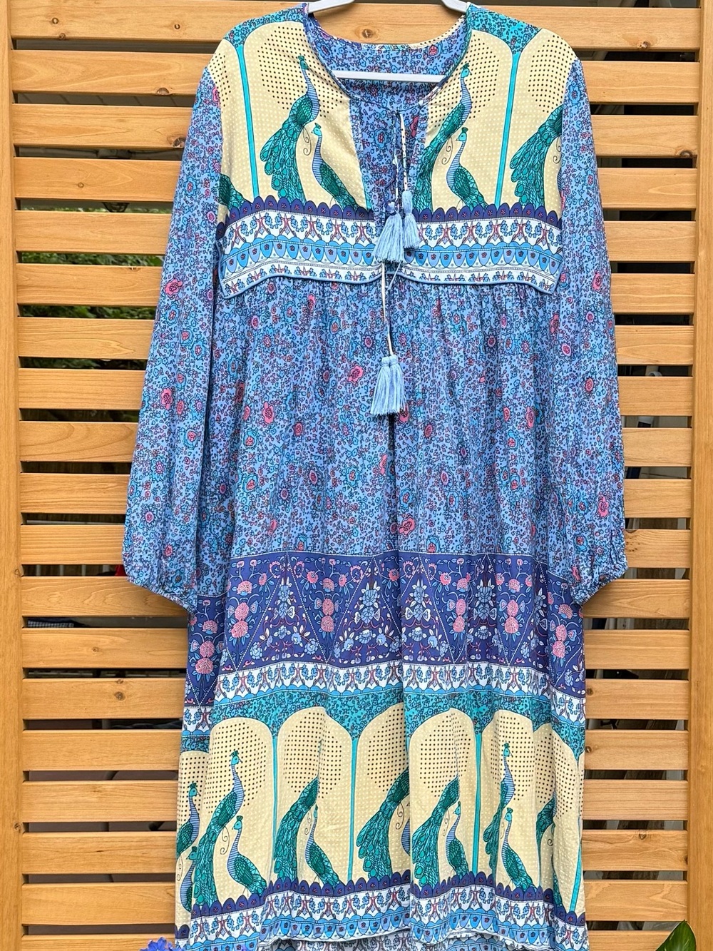 Boho Tunic Dress in Blue and Teal